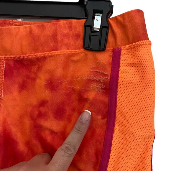 Nike Small Athletic Shorts Orange Tie Dye Dri-Fit Stretch Running - Picture 2 of 9
